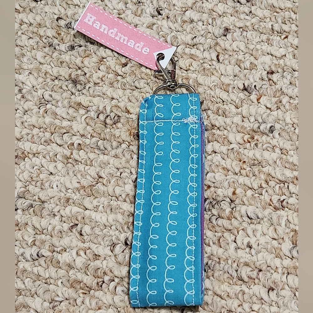 Handmade Blue and Purple Key Fob